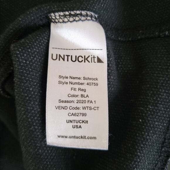 UnTuckIt Shrock Henley Shirt Casual Gray Snap Close Long Sleeve Men Medium - Picture 10 of 11